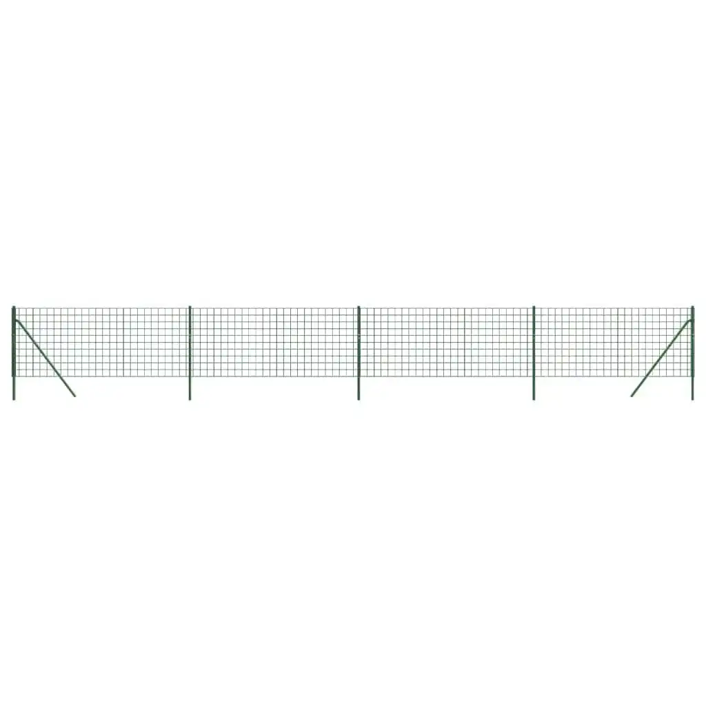 Wire Mesh Fence Green 1.1x10 m Galvanised Steel 154082