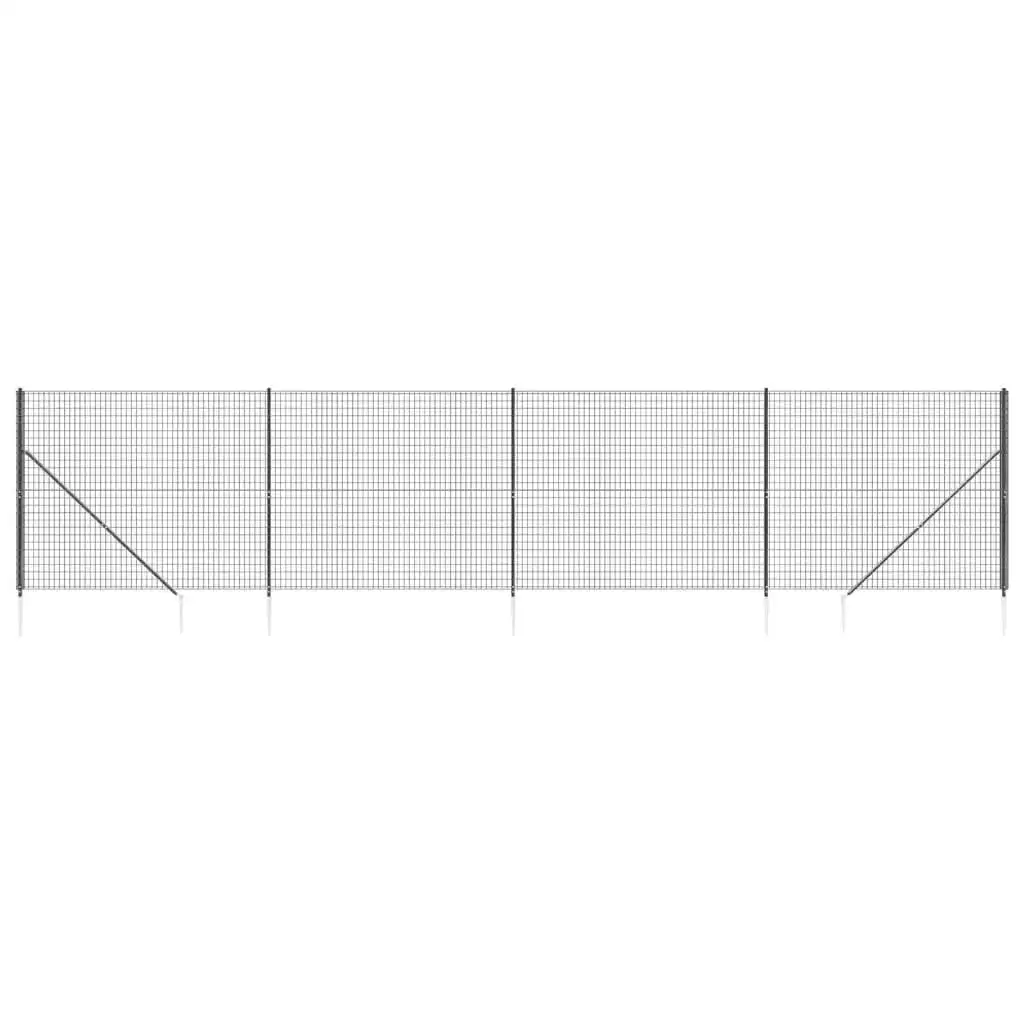 Wire Mesh Fence with Spike Anchors Anthracite 1.4x10 m 154243