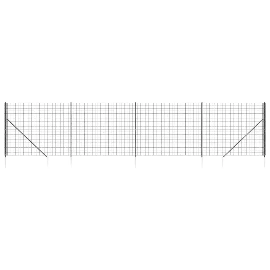 Wire Mesh Fence with Spike Anchors Anthracite 1.6x10 m 154276