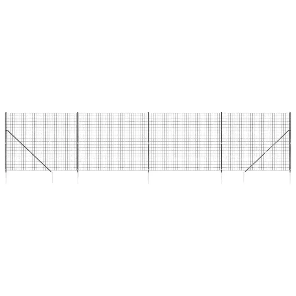 Wire Mesh Fence with Spike Anchors Anthracite 1.6x10 m 154260