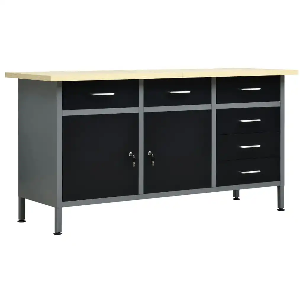 Workbench Black 160x60x85 cm Steel 145348