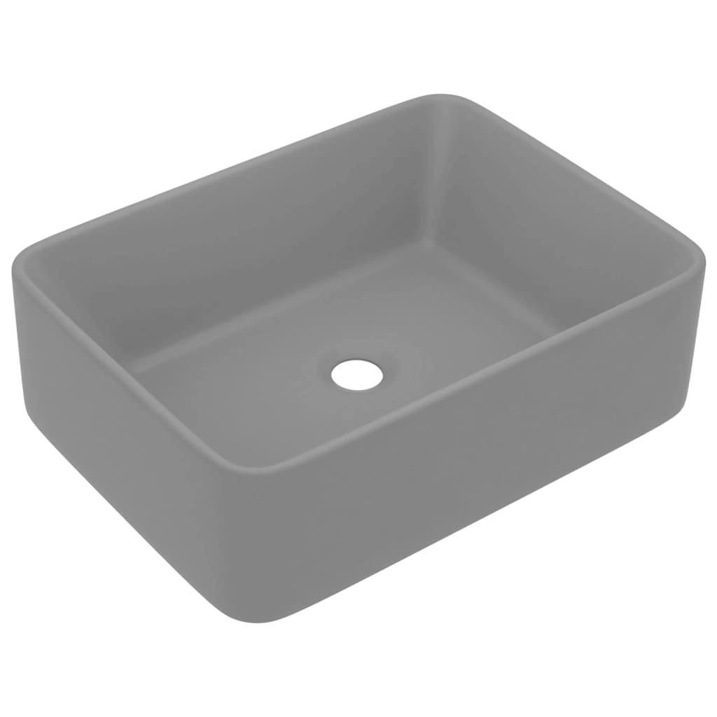 Luxury Wash Basin Matt Light Grey 41x30x12 cm Ceramic 147048