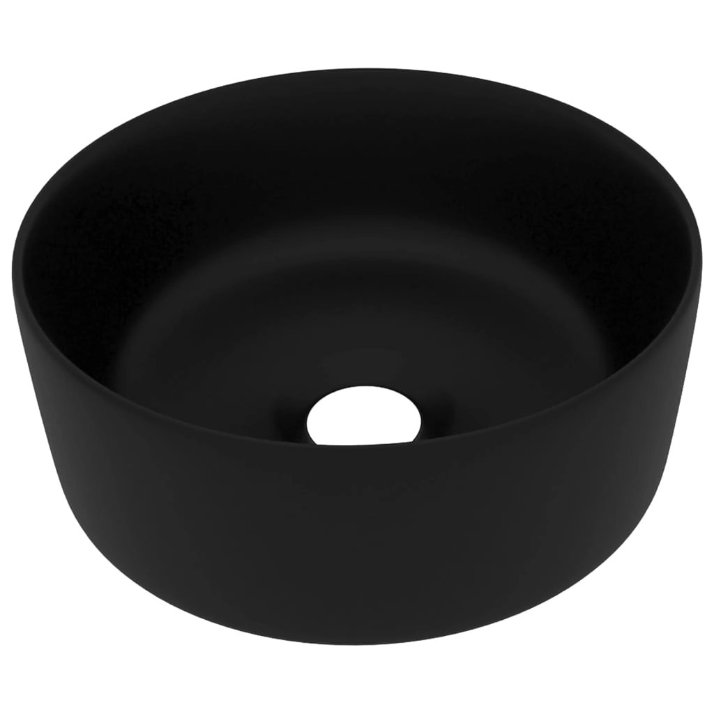 Luxury Wash Basin Round Matt Black 40x15 cm Ceramic 147019