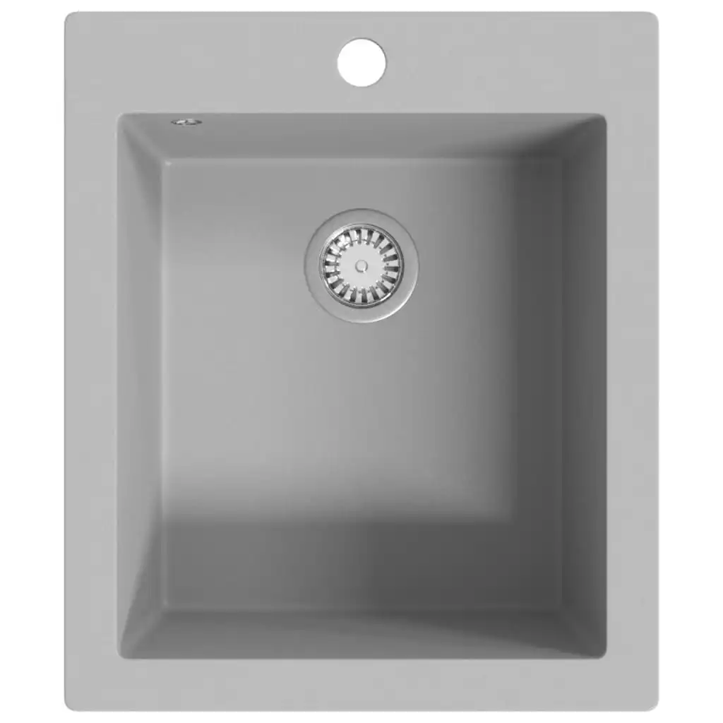 Overmount Kitchen Sink Single Basin Granite Grey 145516