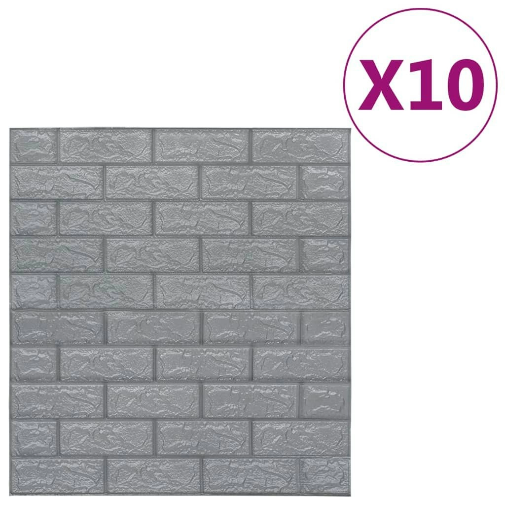 3D Wallpaper Bricks Self-adhesive 10 pcs Anthracite 150721