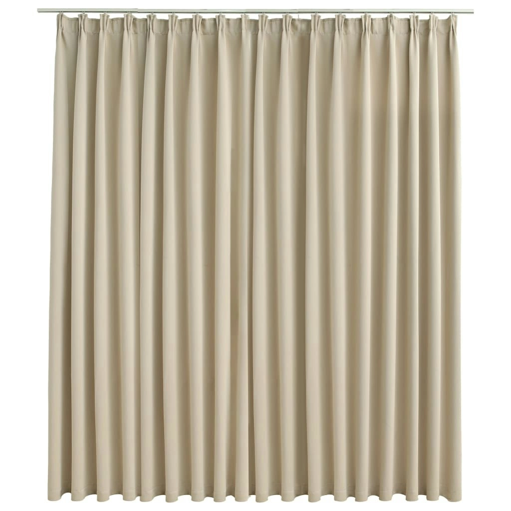 Blackout Curtain with Hooks Beige 290x245 cm 134449