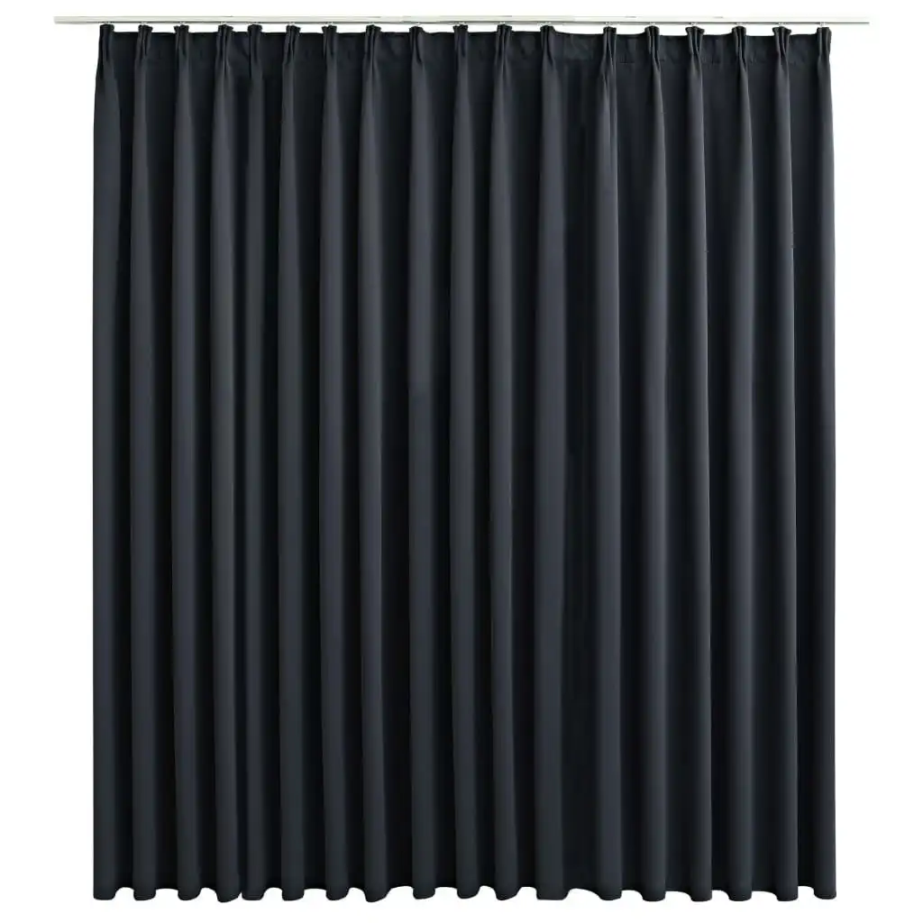 Blackout Curtain with Hooks Black 290x245 cm 134417