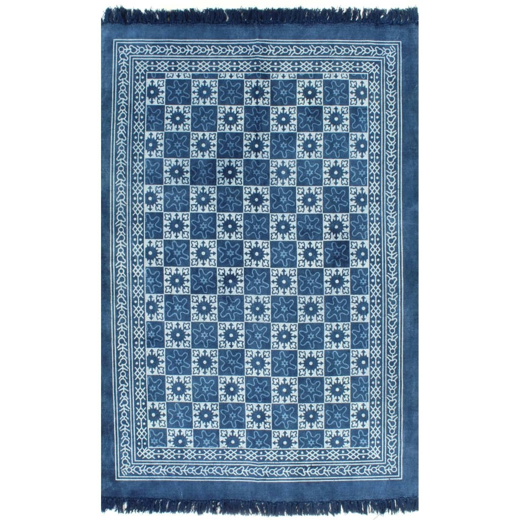 Kilim Rug Cotton 160x230 cm with Pattern Blue 246562