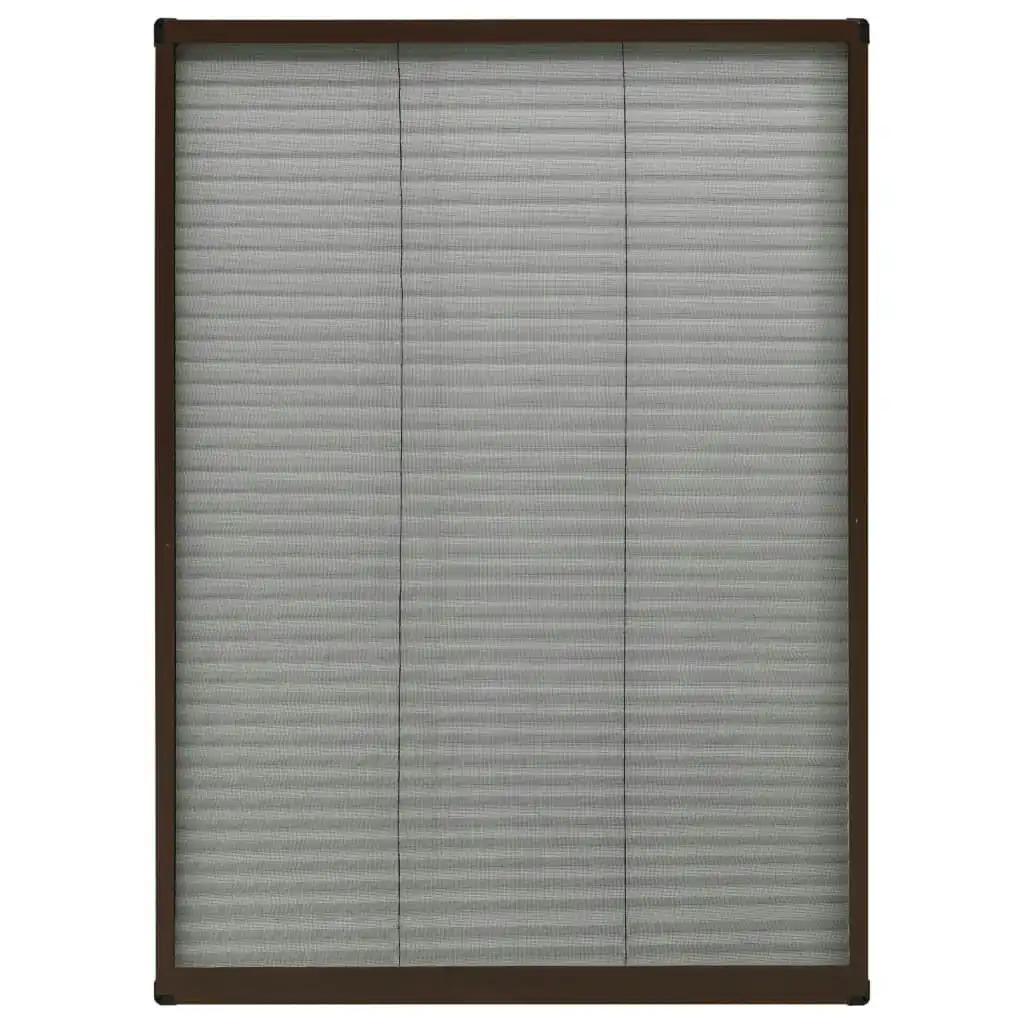 Plisse Insect Screen for Windows Aluminium Brown 80x120 cm 148655