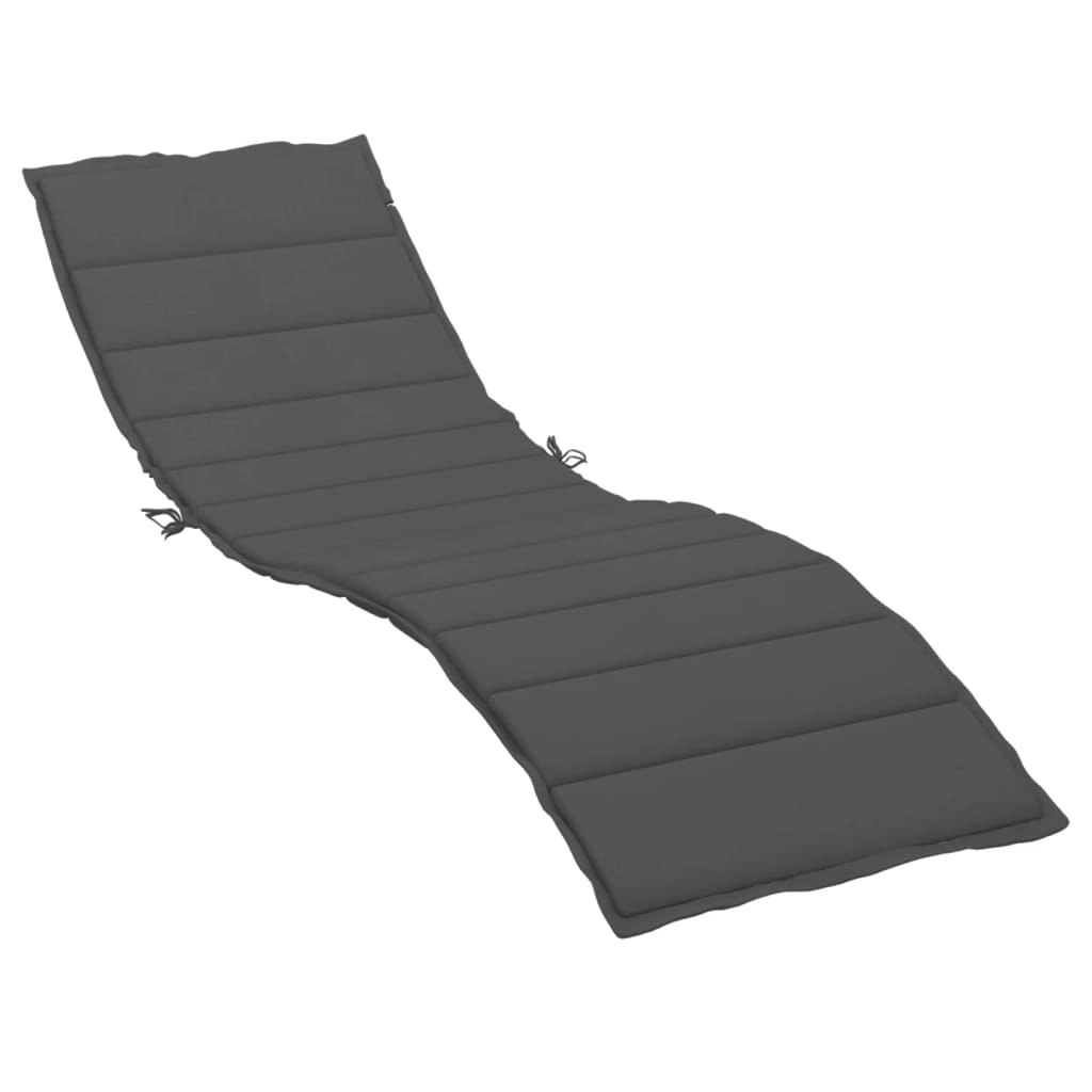 Sun Lounger Cushion Anthracite 200x70x3cm Oxford Fabric 314218