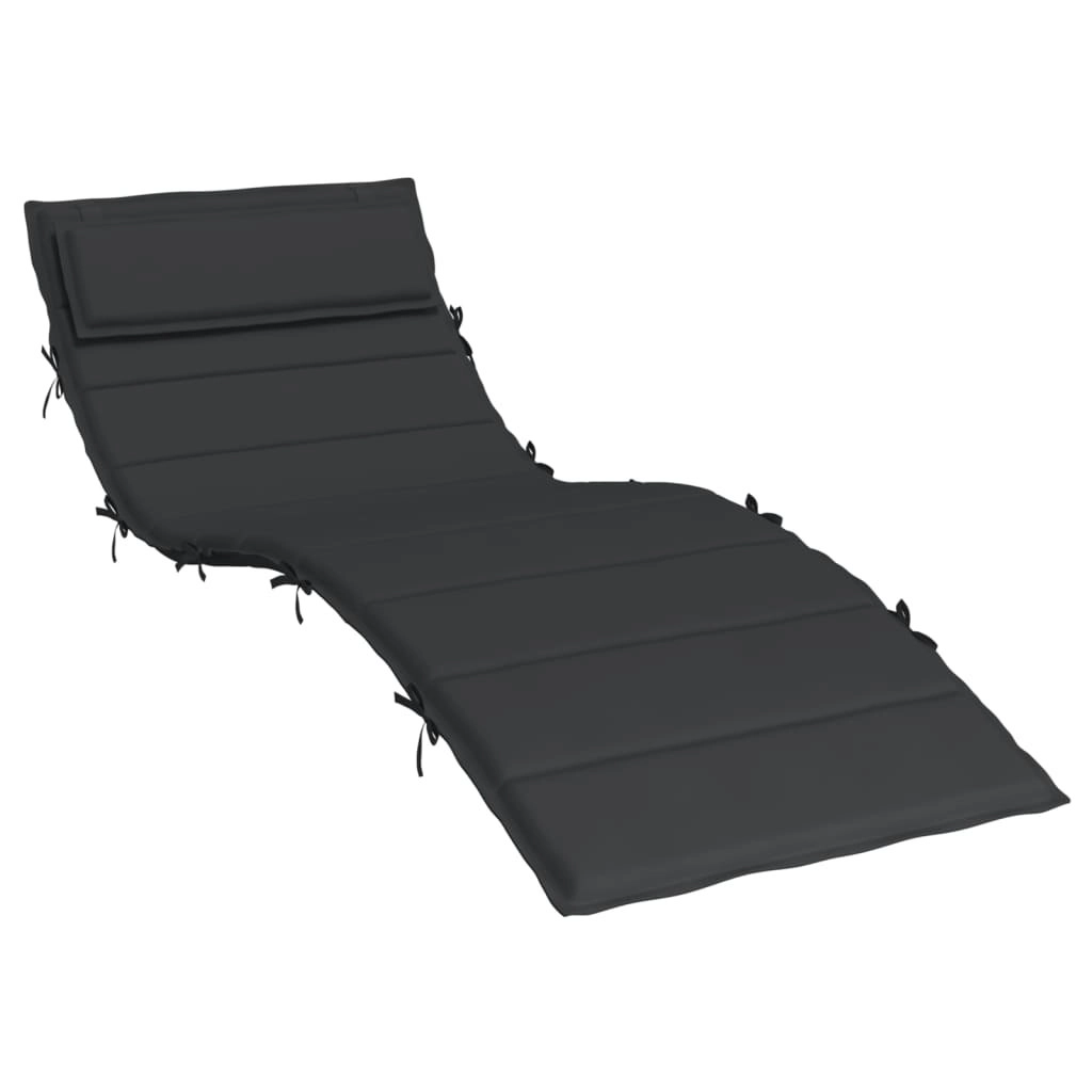 Sun Lounger Cushion Black 180x60x3 cm Oxford Fabric 361859