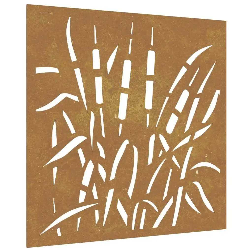 Garden Wall Decoration 55x55 cm Corten Steel Grass Design 824508