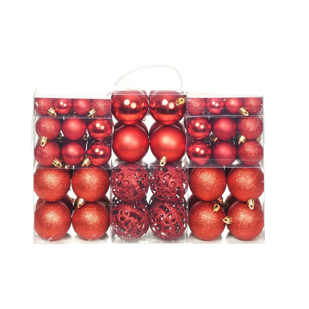 100 Piece Christmas Ball Set 3/4/6 cm Red 245710