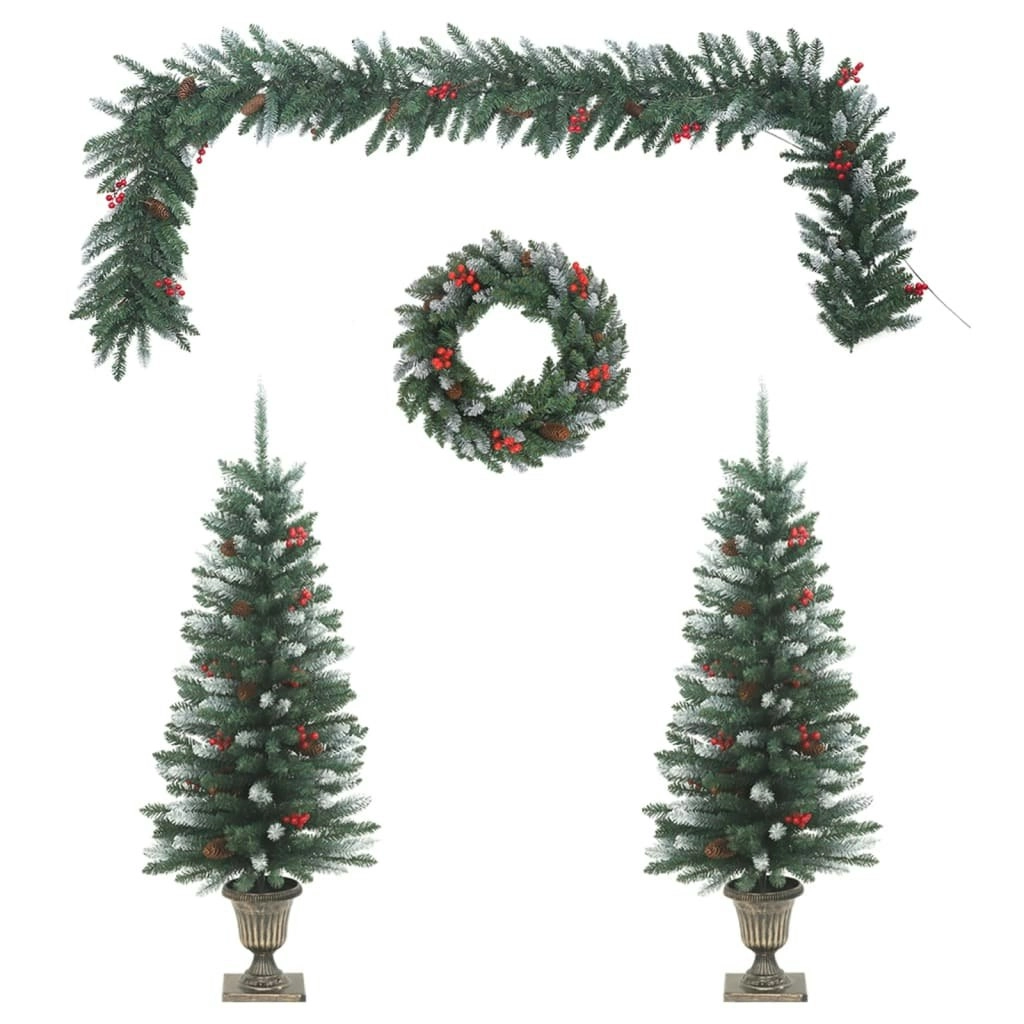 4 Piece Christmas Door Decoration Set PVC 357769