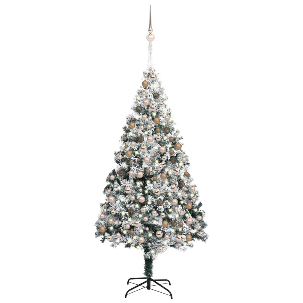 Artificial Christmas Tree LEDs&Ball Set&Flocked Snow Green 300 cm 3077842