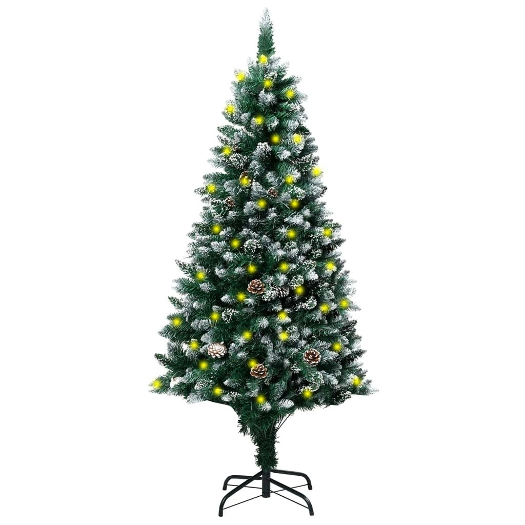 Artificial Christmas Tree LEDs&Pine Cones&White Snow 150 cm 3077444