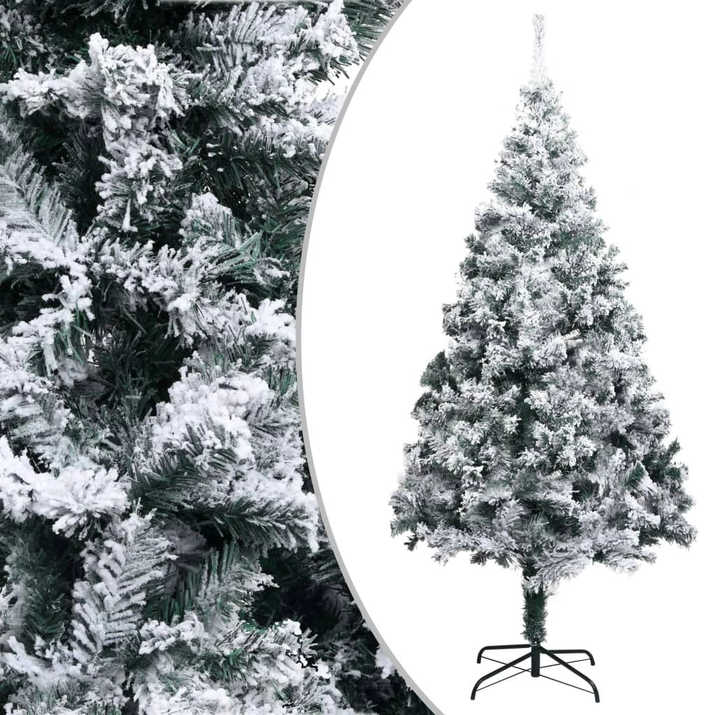 Artificial Christmas Tree with Flocked Snow Green 210 cm PVC 320965