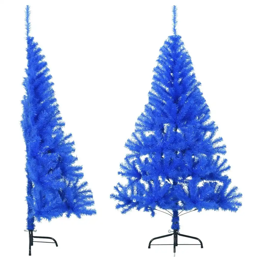 Artificial Half Christmas Tree with Stand Blue 150 cm PVC 344681