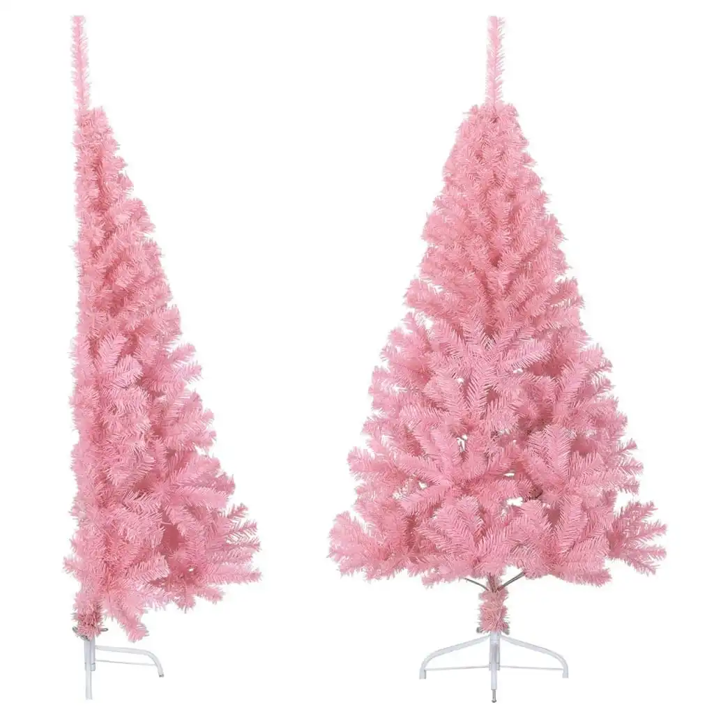 Artificial Half Christmas Tree with Stand Pink 150 cm PVC 344671