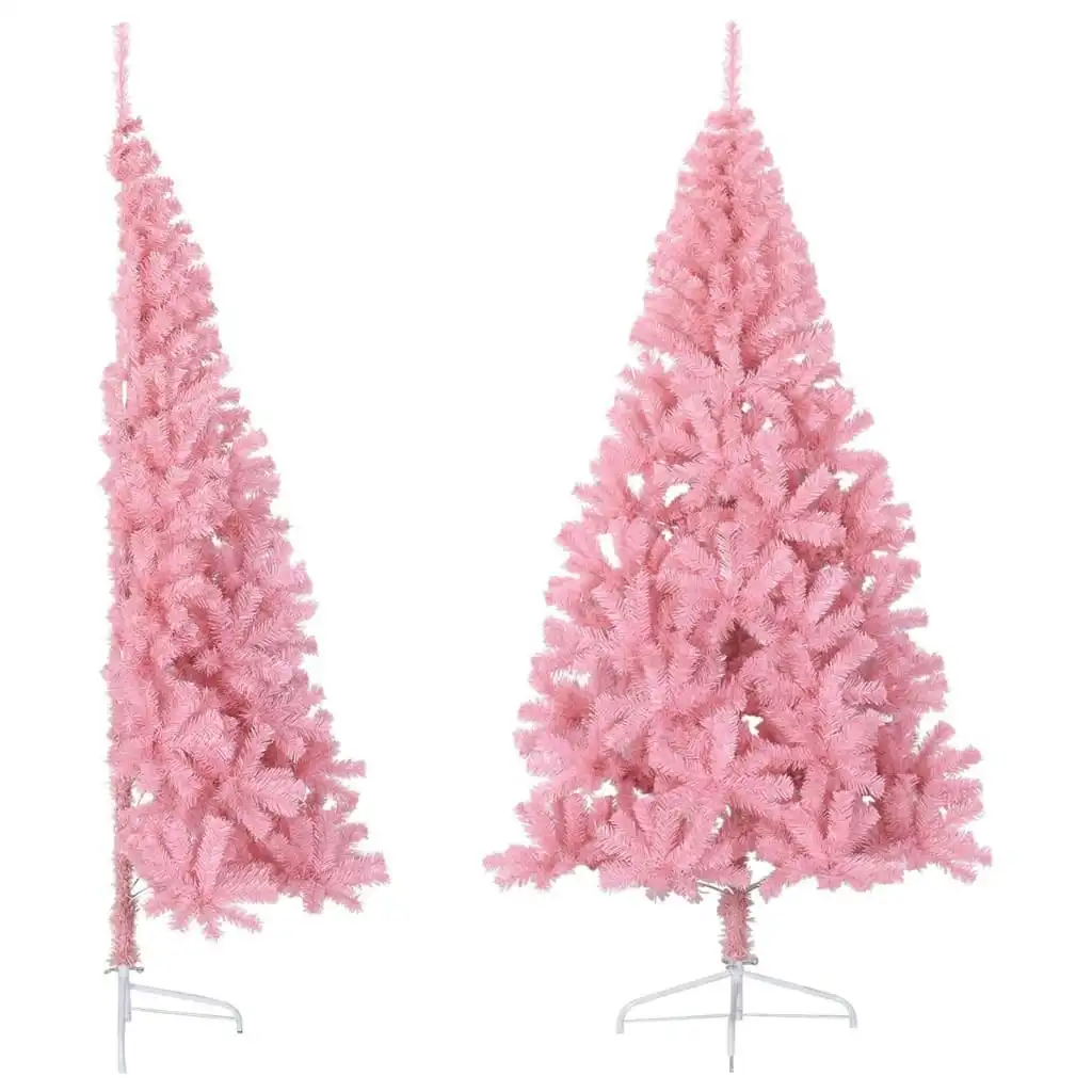 Artificial Half Christmas Tree with Stand Pink 210 cm PVC 344673