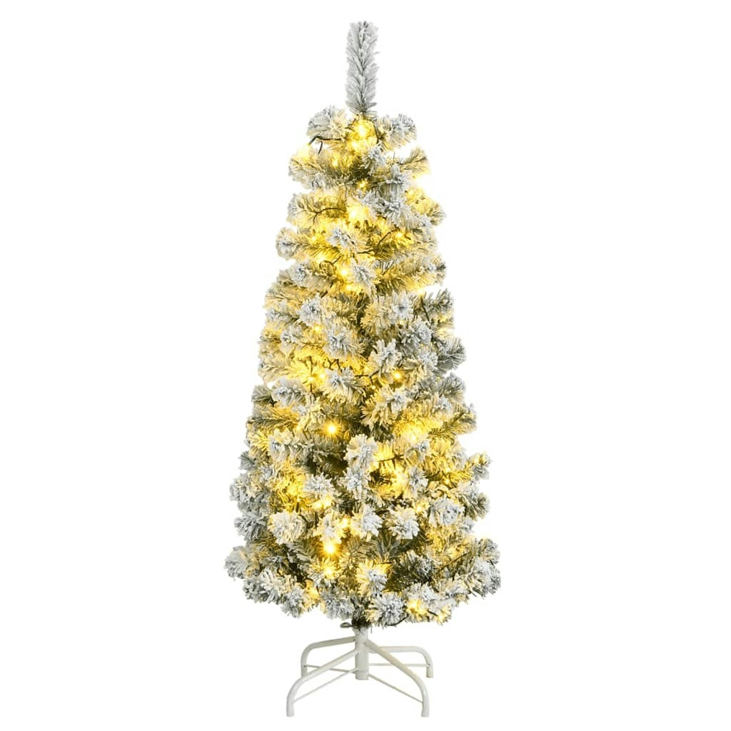 Artificial Hinged Christmas Tree 150 LEDs & Flocked Snow 120 cm 3210449