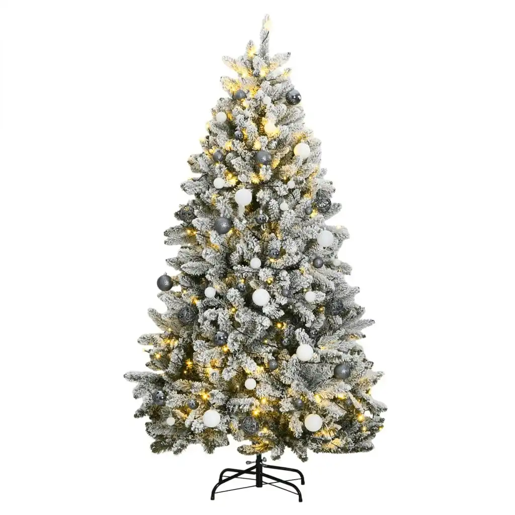 Artificial Hinged Christmas Tree 300 LEDs & Ball Set 210 cm 3210175