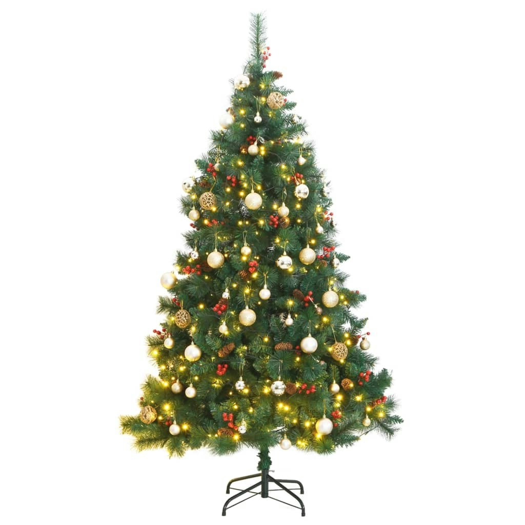 Artificial Hinged Christmas Tree with 300 LEDs & Ball Set 180 cm 3210236