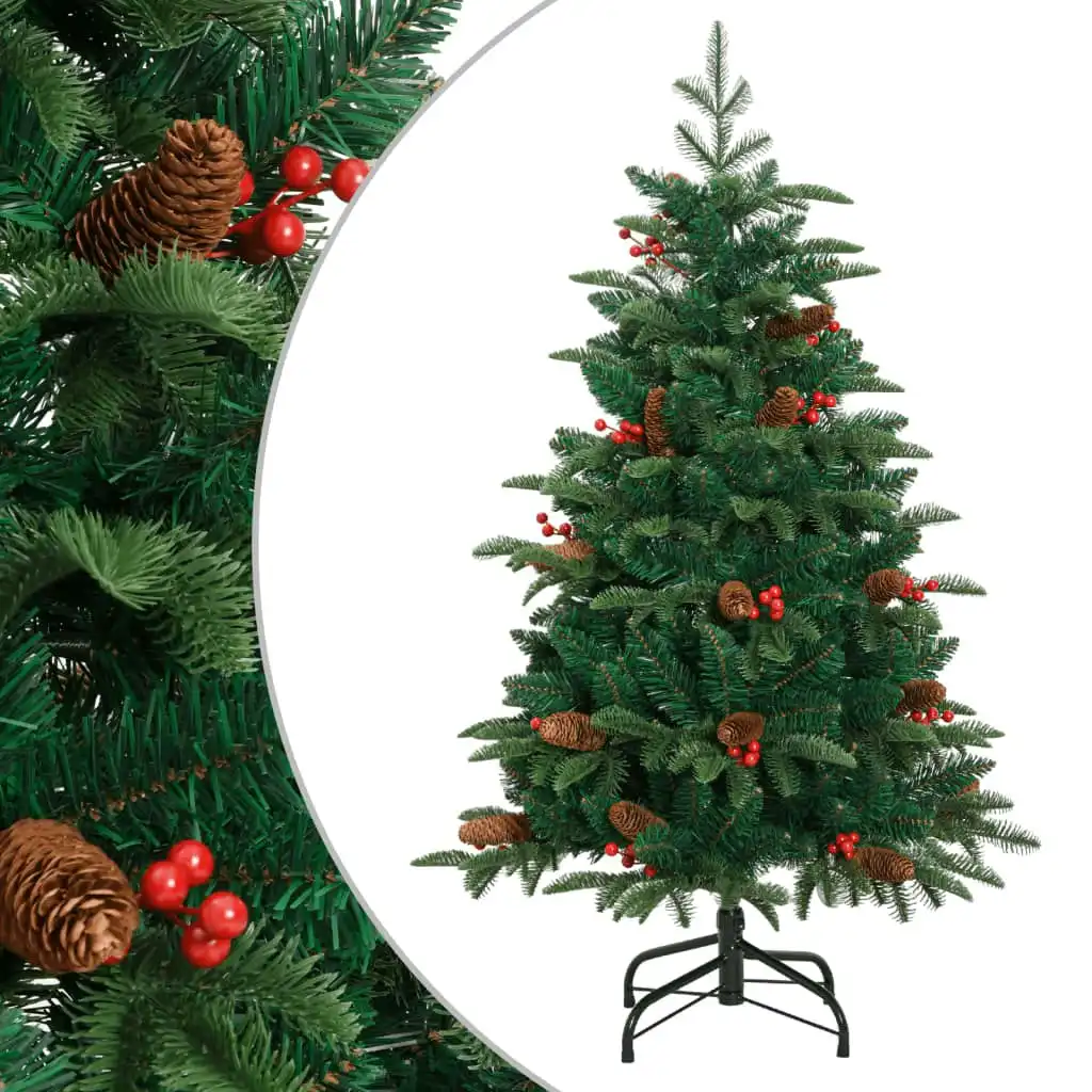 Artificial Hinged Christmas Tree with Cones and Berries 120 cm 358374