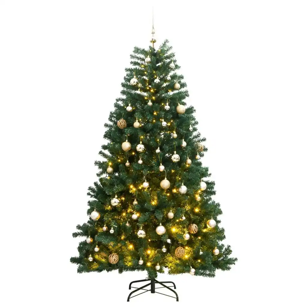 Artificial Hinged Christmas Tree with 300 LEDs & Ball Set 180 cm 3210146