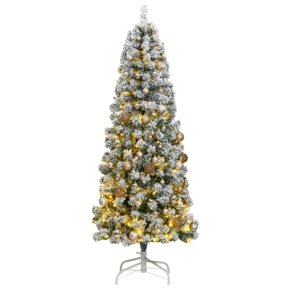 Artificial Hinged Christmas Tree with 300 LEDs & Ball Set 210 cm 3210493