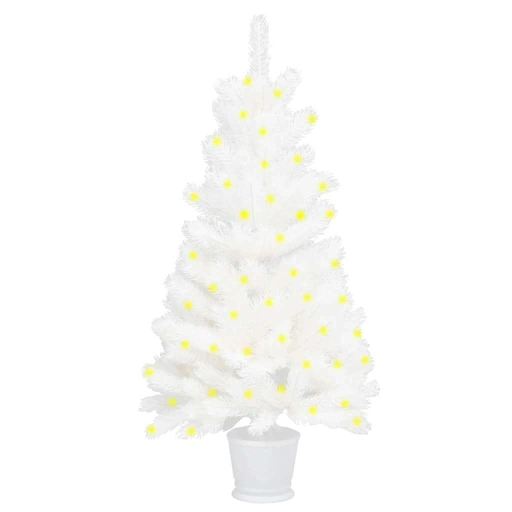 Artificial Pre-lit Christmas Tree White 90 cm 3077459