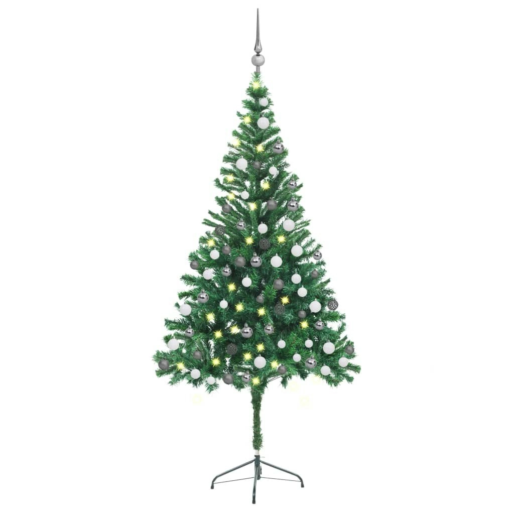 Artificial Pre-lit Christmas Tree with Ball Set 180 cm 564 Branches 3077661