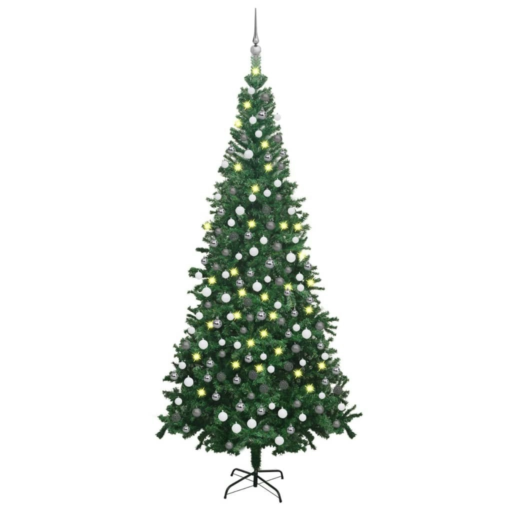 Artificial Pre-lit Christmas Tree with Ball Set L 240 cm Green 3077663