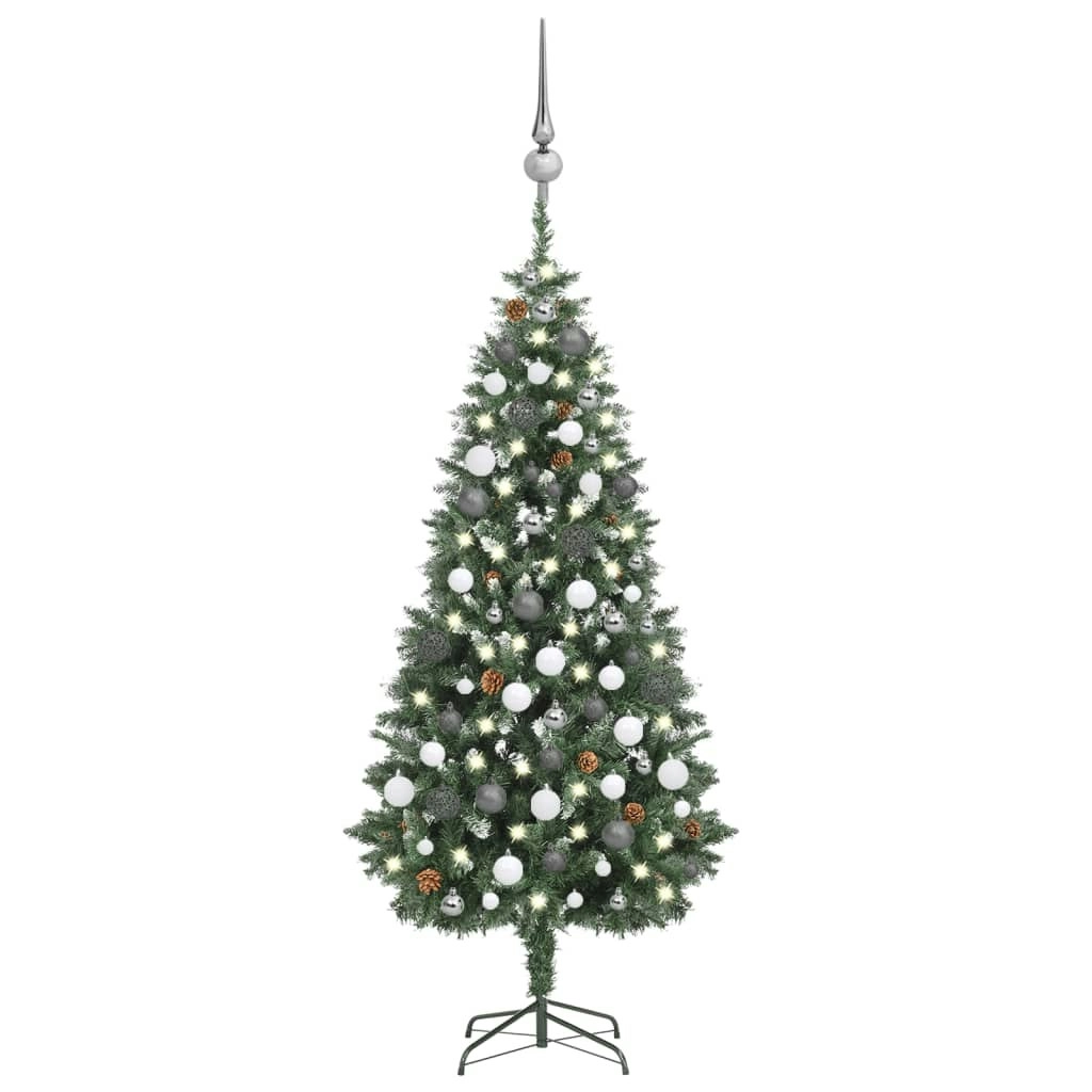 Artificial Pre-lit Christmas Tree with Ball Set Pine Cones 180 cm 3077896