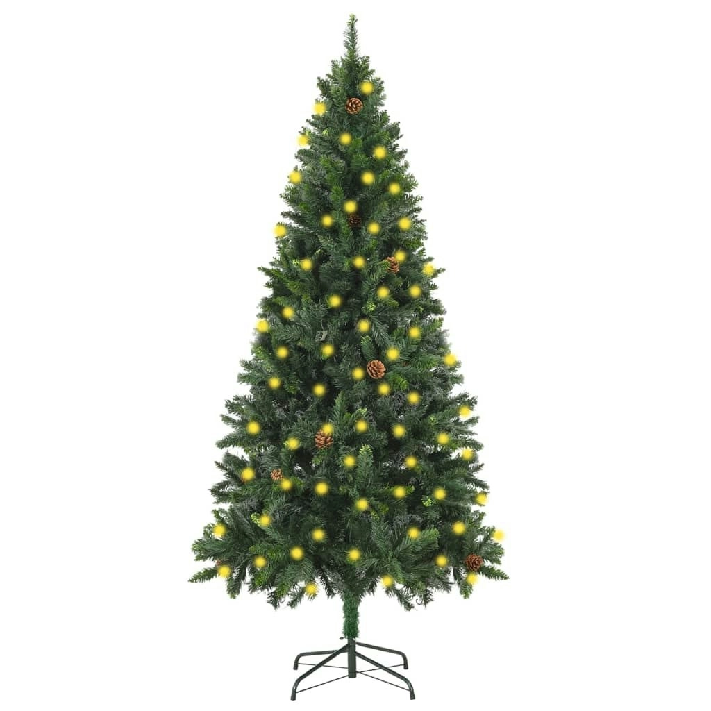 Artificial Pre-lit Christmas Tree with Pine Cones Green 180 cm 3077744