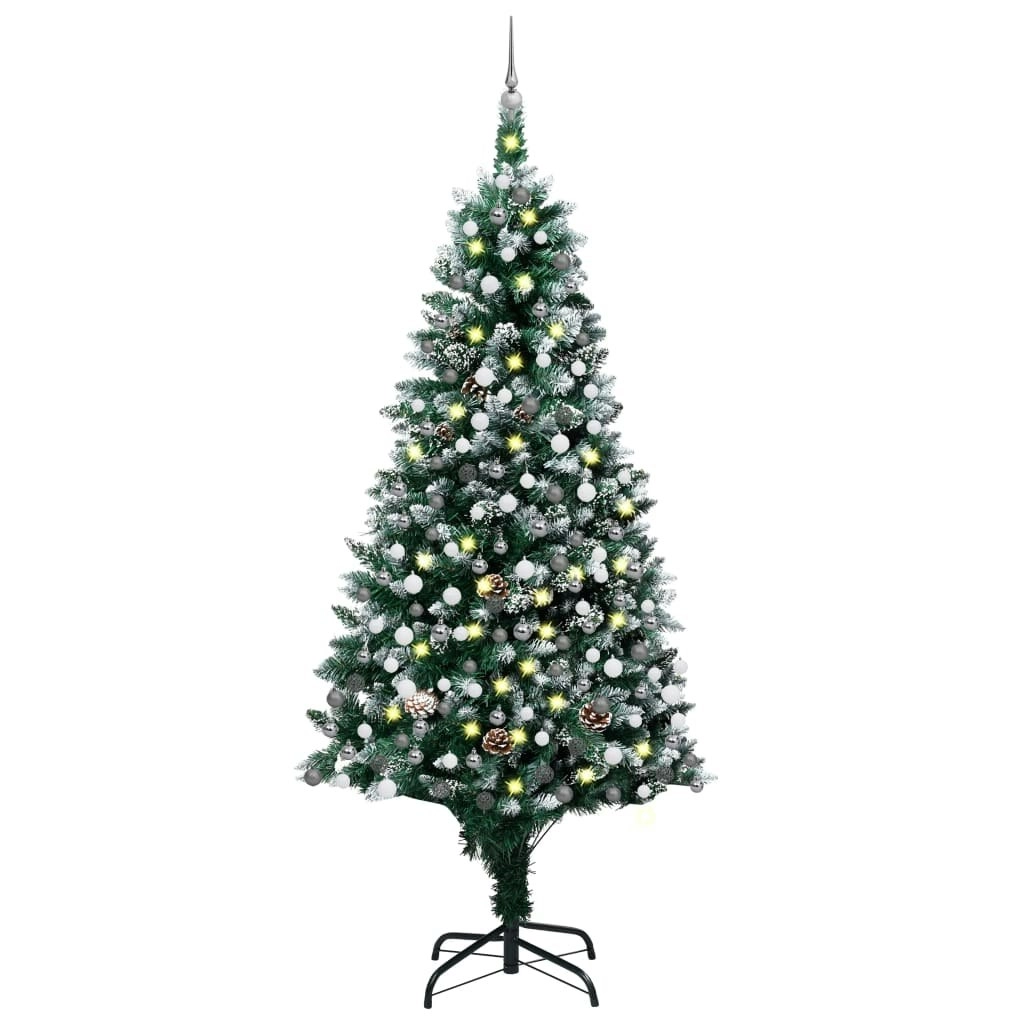 Artificial Pre-lit Christmas Tree with Ball Set&Pine Cones 240 cm 3077705