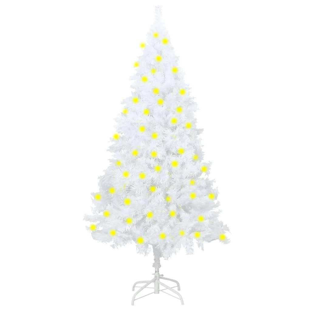 Artificial Pre-lit Christmas Tree with Thick Branches White 150 cm 3077454