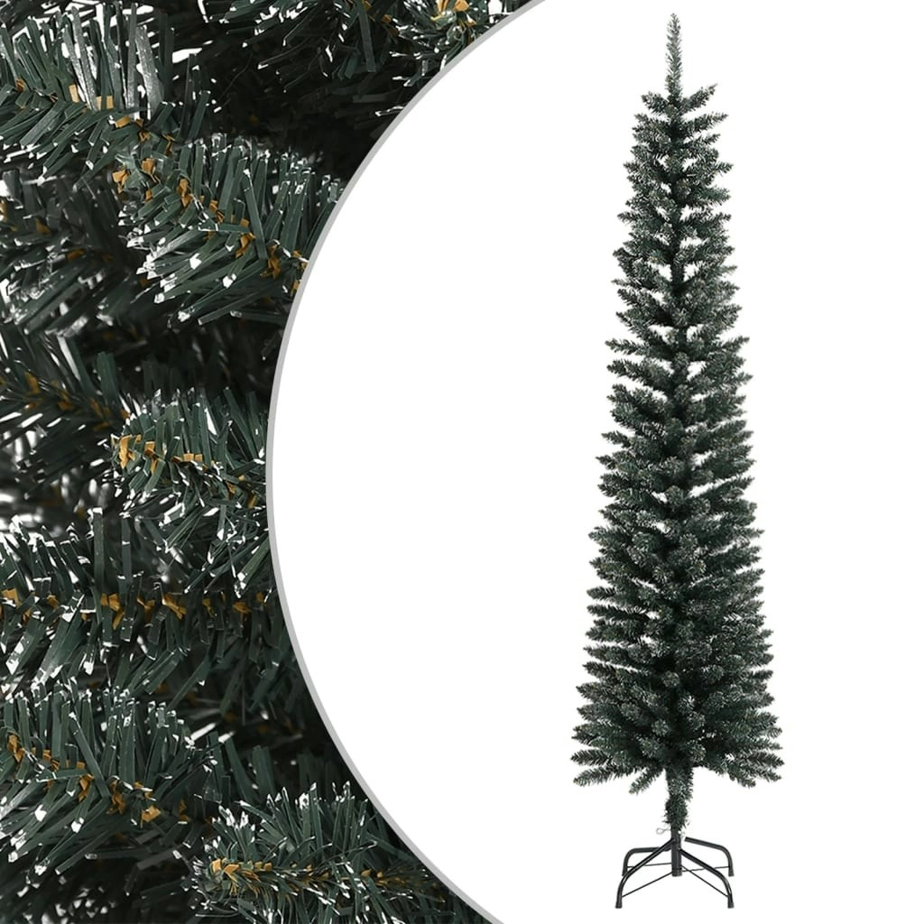 Artificial Slim Christmas Tree with Stand Green 240 cm PVC 345187