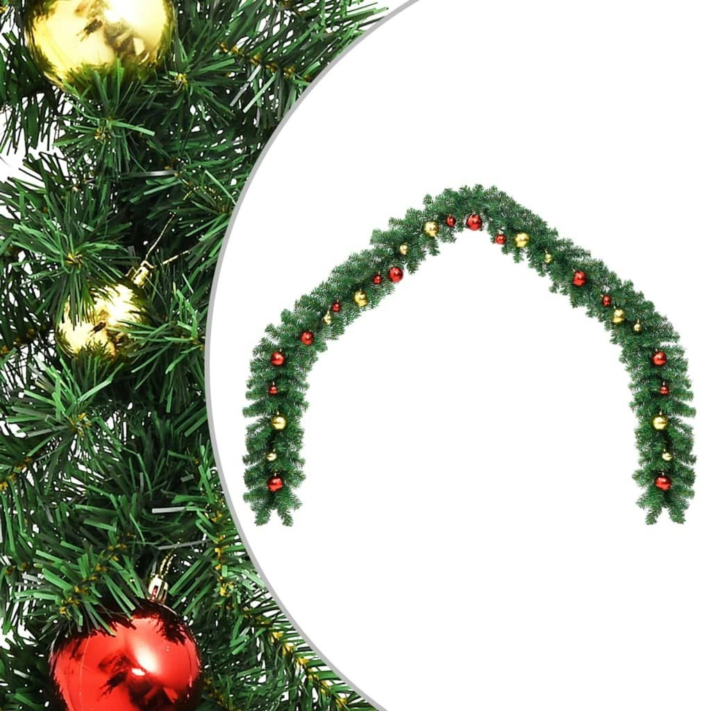 Christmas Garland Decorated with Baubles 10 m 284306