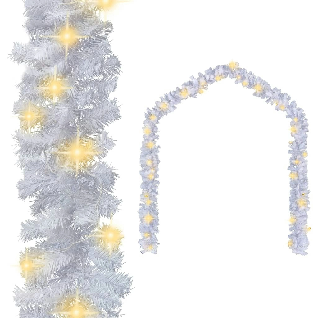 Christmas Garland with LED Lights 10 m White 284312