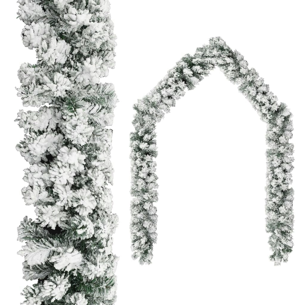 Christmas Garland with Flocked Snow Green 5 m PVC 320967