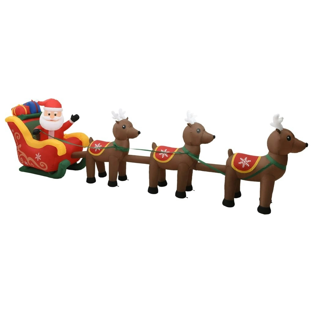 Christmas Inflatable Santa and Reindeer Decoration LED 490 cm 288849