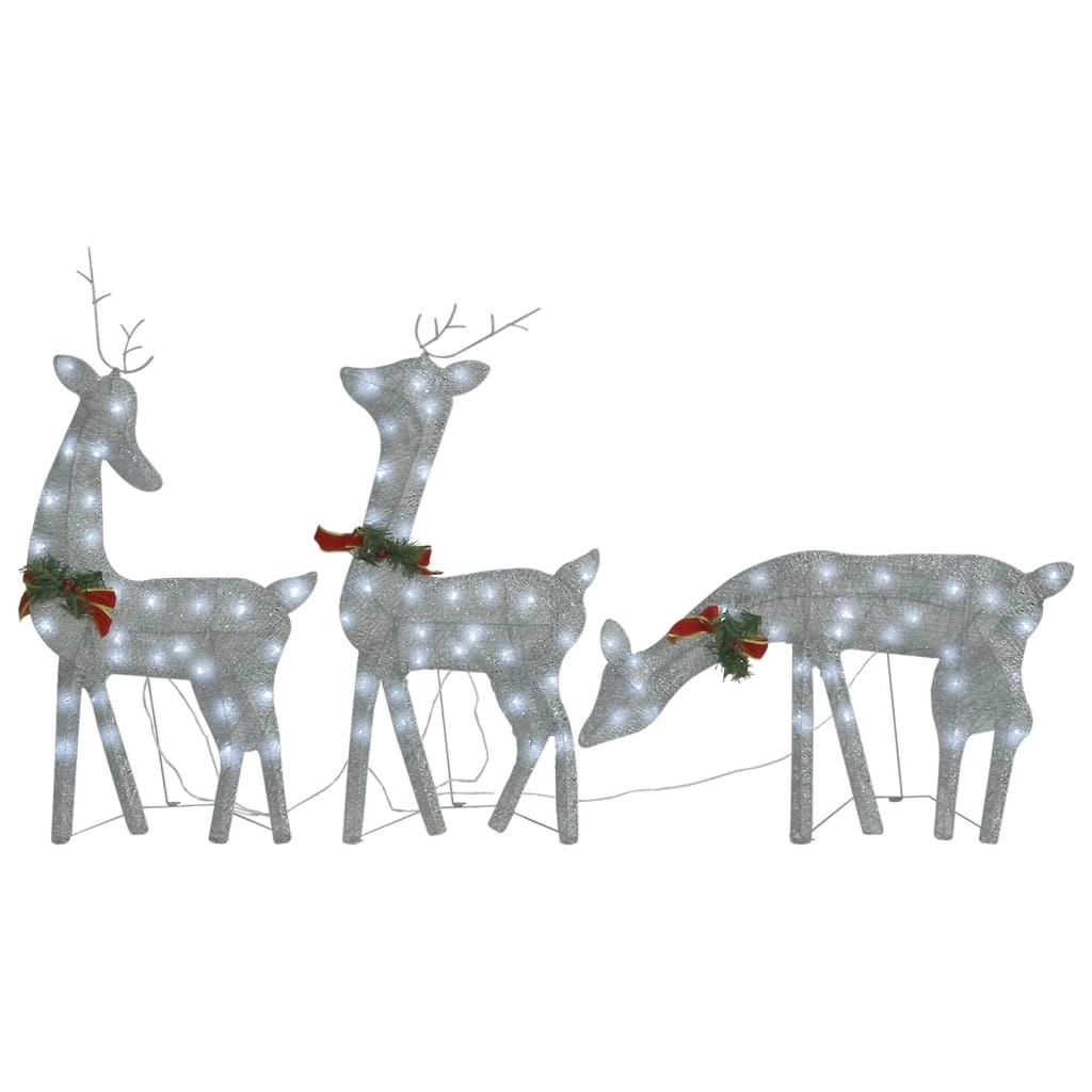 Christmas Reindeer Family 270x7x90 cm Silver Cold White Mesh 342677