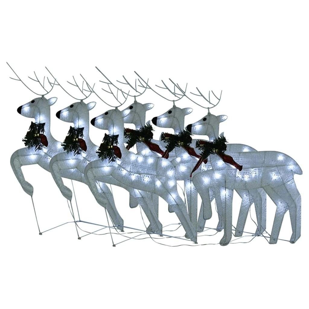 Christmas Reindeers 6 pcs White 120 LEDs 3154271