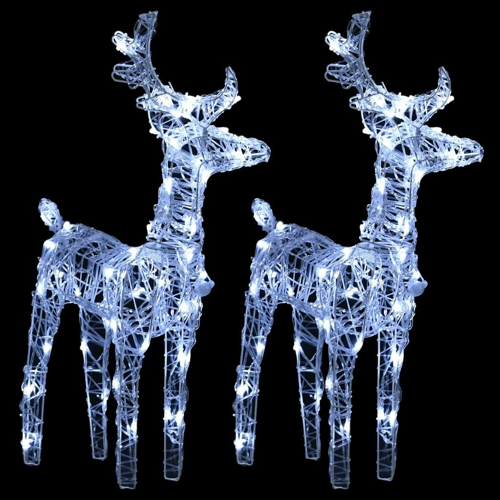 Christmas Reindeers 2 pcs Cold White 80 LEDs Acrylic 342679