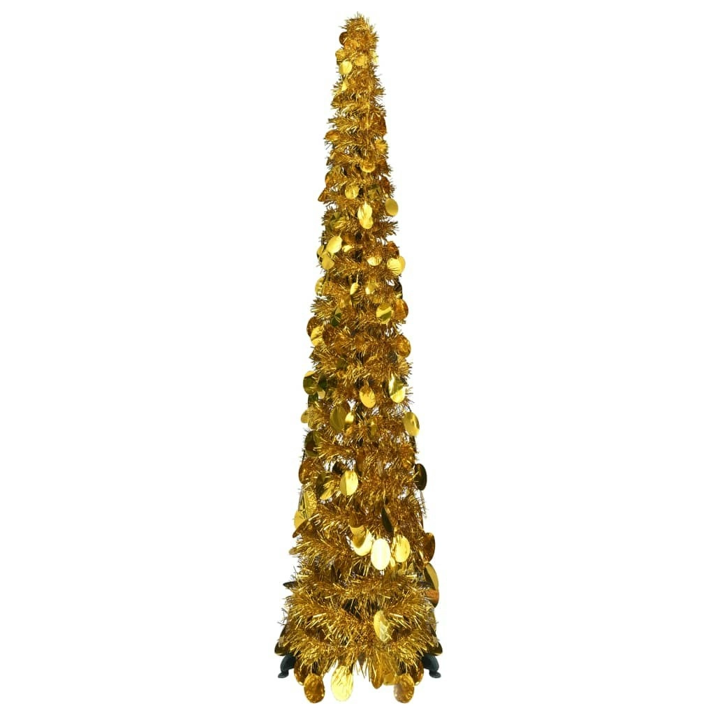 Pop-up Artificial Christmas Tree Gold 120 cm PET 320982