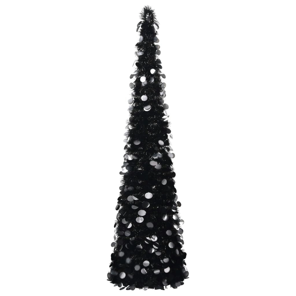 Pop-up Artificial Christmas Tree Black 150 cm PET 320986