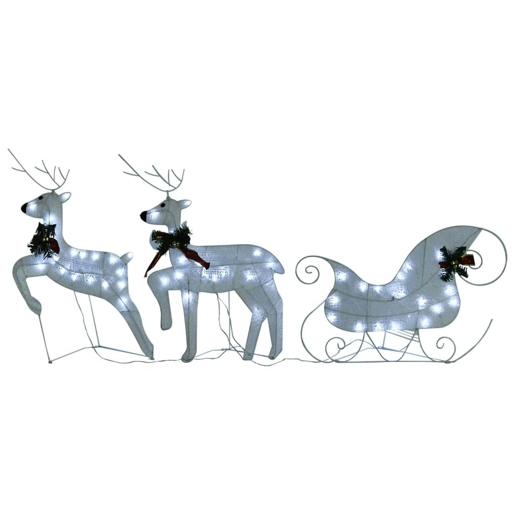 Reindeer & Sleigh Christmas Decoration 60 LEDs Outdoor White 342682