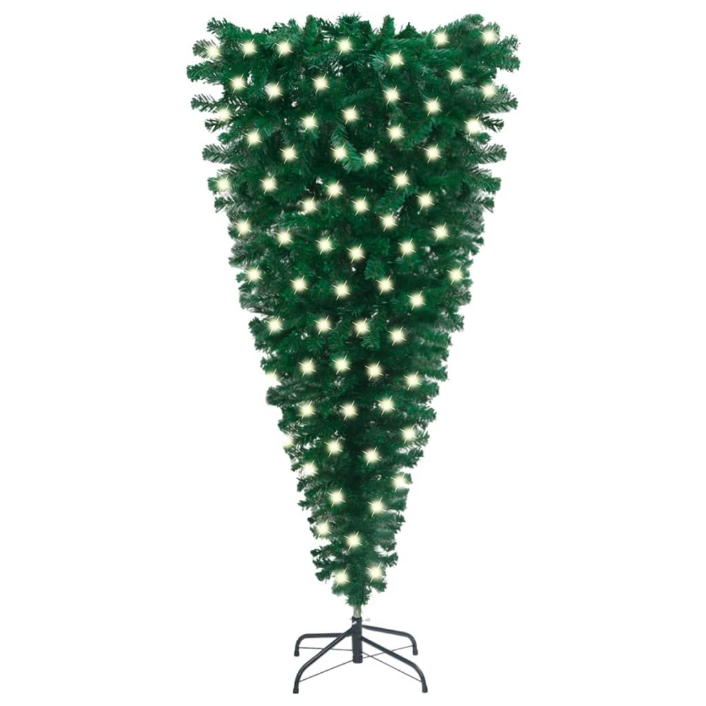 Upside-down Artificial Pre-lit Christmas Tree Green 150 cm 3077974