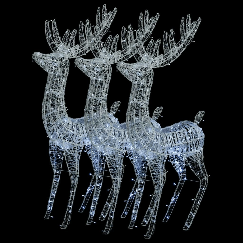 XXL Acrylic Christmas Reindeers 250 LED 3 pcs 180 cm Cold white 3154358